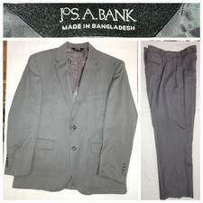 Jos. A. Bank Size 43 Regular / 37 Waist Gray Men's 2 Piece Suit Jacket  Pants