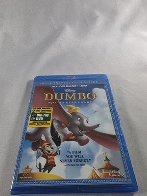 DUMBO Cartoon Blu-ray DVD Disney 2-Disc Set 2011 70th Anniversary Edition NEW