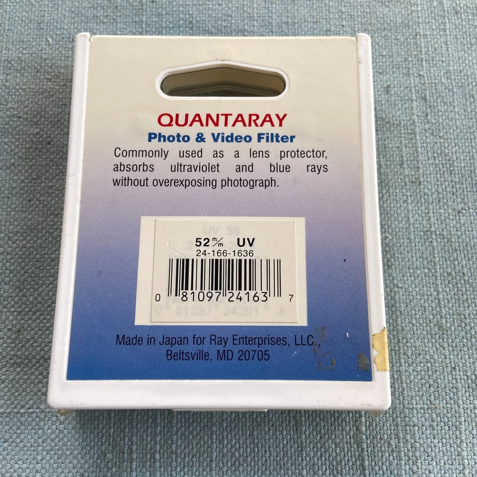 Quantaray Lens Filter UV Haze 52mm Made Japan QMC-UV CPL Circular Polarizer Came - Image 3 of 4