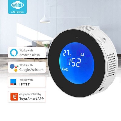 WiFi Natural Gas Leak Detector, Tuya App, High Sensitivity Alarm Safety for Home