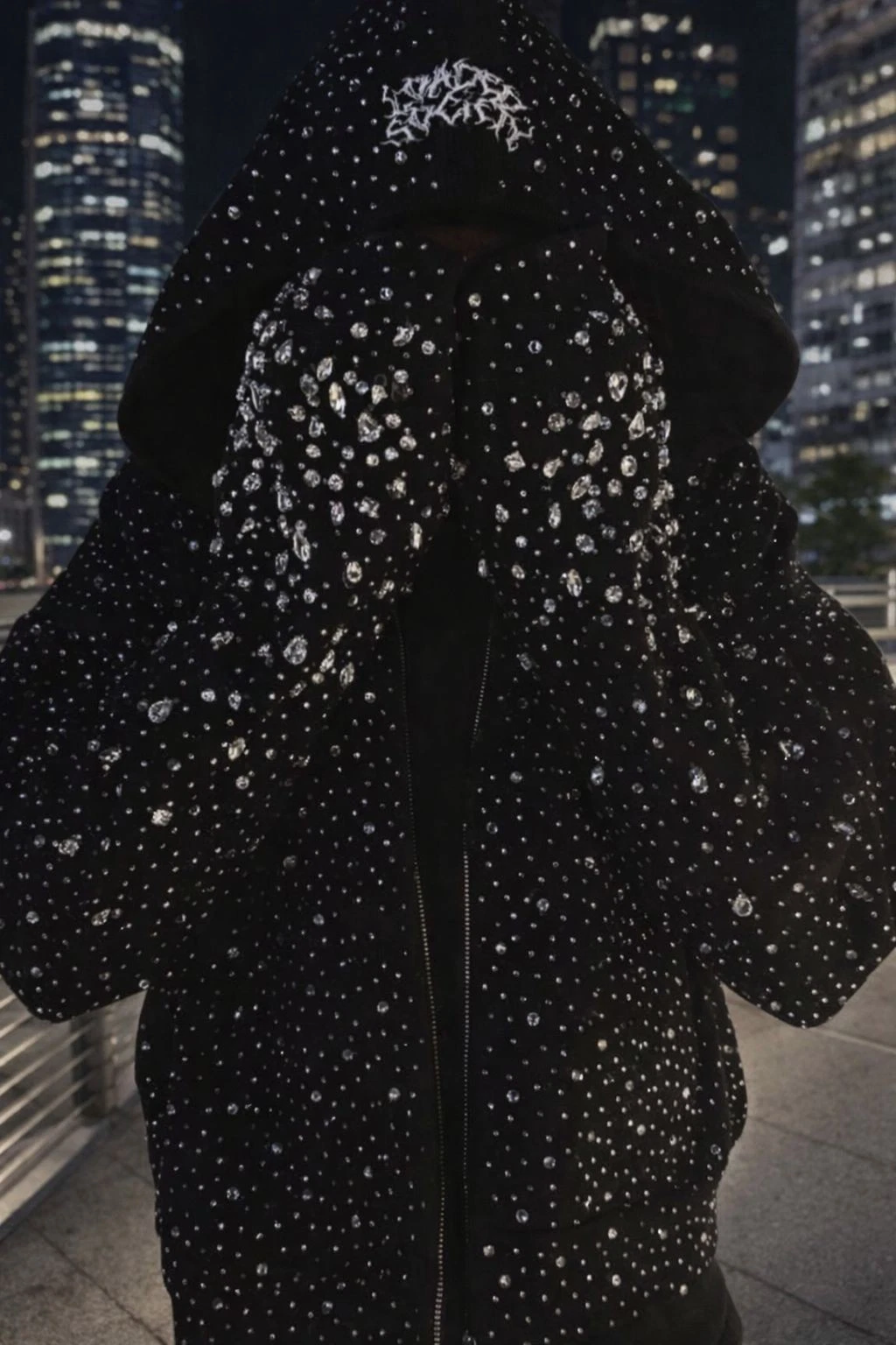 One pc Unisex Trendy Rhinestone Hoodie – Sparkle Sleeve Pullover Hoodie