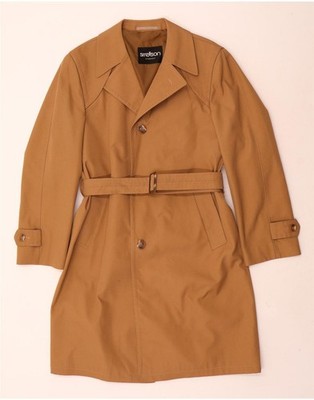 Strellson Mens Overcoat IT 48 Medium Brown Polyester FC01