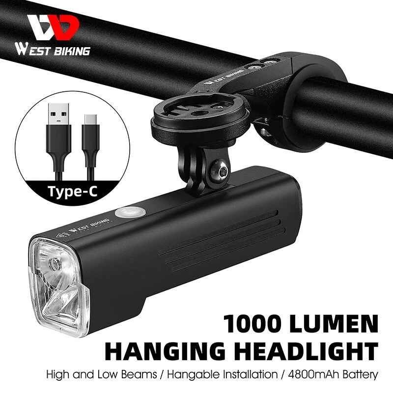 Fahrrad 1000 Lumen Frontscheinwerfer 4800 mAh wasserdichtes Type-C Fahrradlicht - Bild 2 von 4