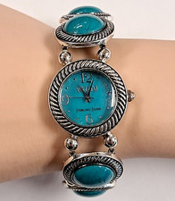 Ecclissi Sterling Silver & Turquoise Watch" Quartz Expansion Bracelet