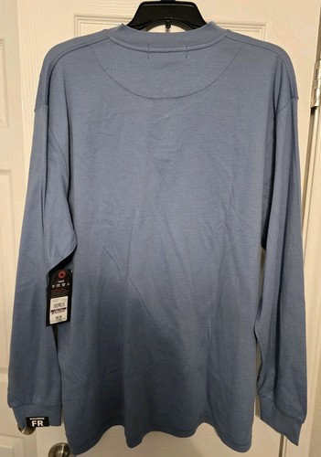 Wolverine Mens XXL FR Long Sleeve Henley Shirt NWT Blue CAT2 Workwear Outdoor - Picture 9 of 12
