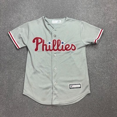 MLB Trikot Kinder klein grau Philadelphia Phillies Baseball 90er USA Shirt Ju...