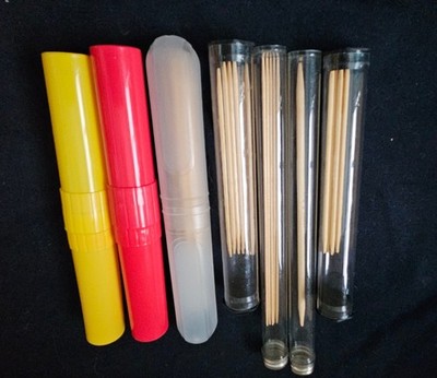 Lot Of 31 Bamboo Vtg Knitting Needles Takumi & Brittany Various Sizes 6 Holders 