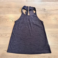 Old Navy Active Tank Top XS XSmall Gray Heathered Ruffle Back Gym Breathe On