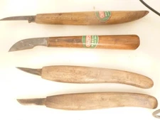 Vintage Wood Carving Knives Lot of 4 Paffox and others