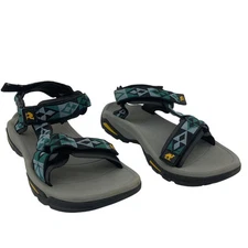 Camel Crown Mens Abstract Strappy Hiking Flip Flops, Blue/Gray, Size 10 Preowned