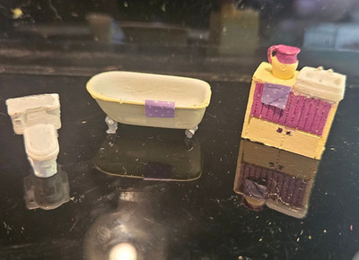 1:48 th scale Bathroom furniture from Primrose Cottage by Suzanne and Andrew