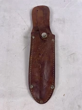Collectible Vintage Leather Hunting Knife Sheath Button Closure