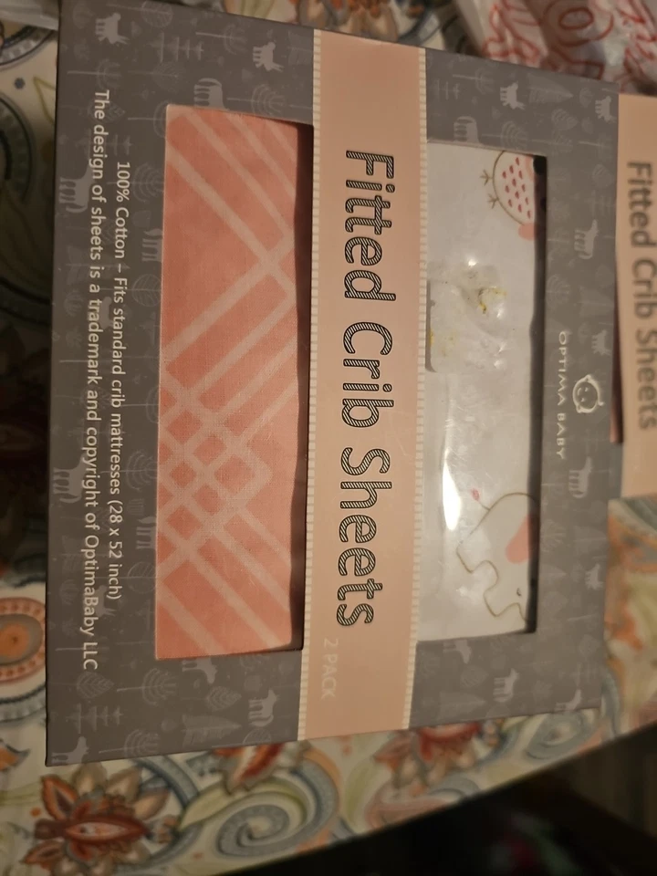 Простыни на резинке для кроватки Optima 100% хлопок подходят для стандартной кроватки (28x52 дюйма) упаковка V2 - Изображение 4 из 4