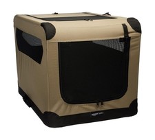 Amazon Basics 2-Door Portable Soft-Sided Folding Soft Dog Travel Crate Kennel...