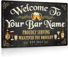 Putuo Personalized Bar Tin Metal Signs Home Décor 8x12 Custom Name,Vintage Wall