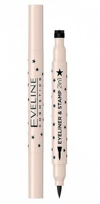 EVELINE Eyeliner & Stamp - Intensives Schwarz, Matt