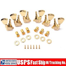 Gold 3R3L Inline Guitar Tuner Tuning Pegs Machine Heads for Les Paul LP 10mm