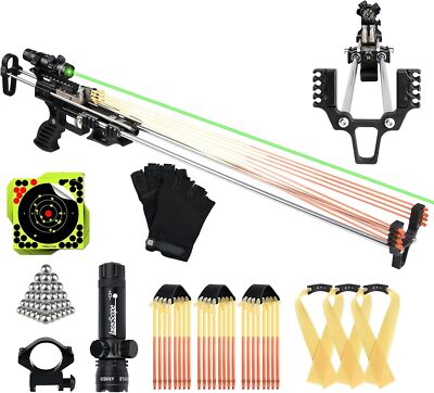 Adults Slingshot, Hunting Shooting Sling Shot with Laser Sight and Retractable
