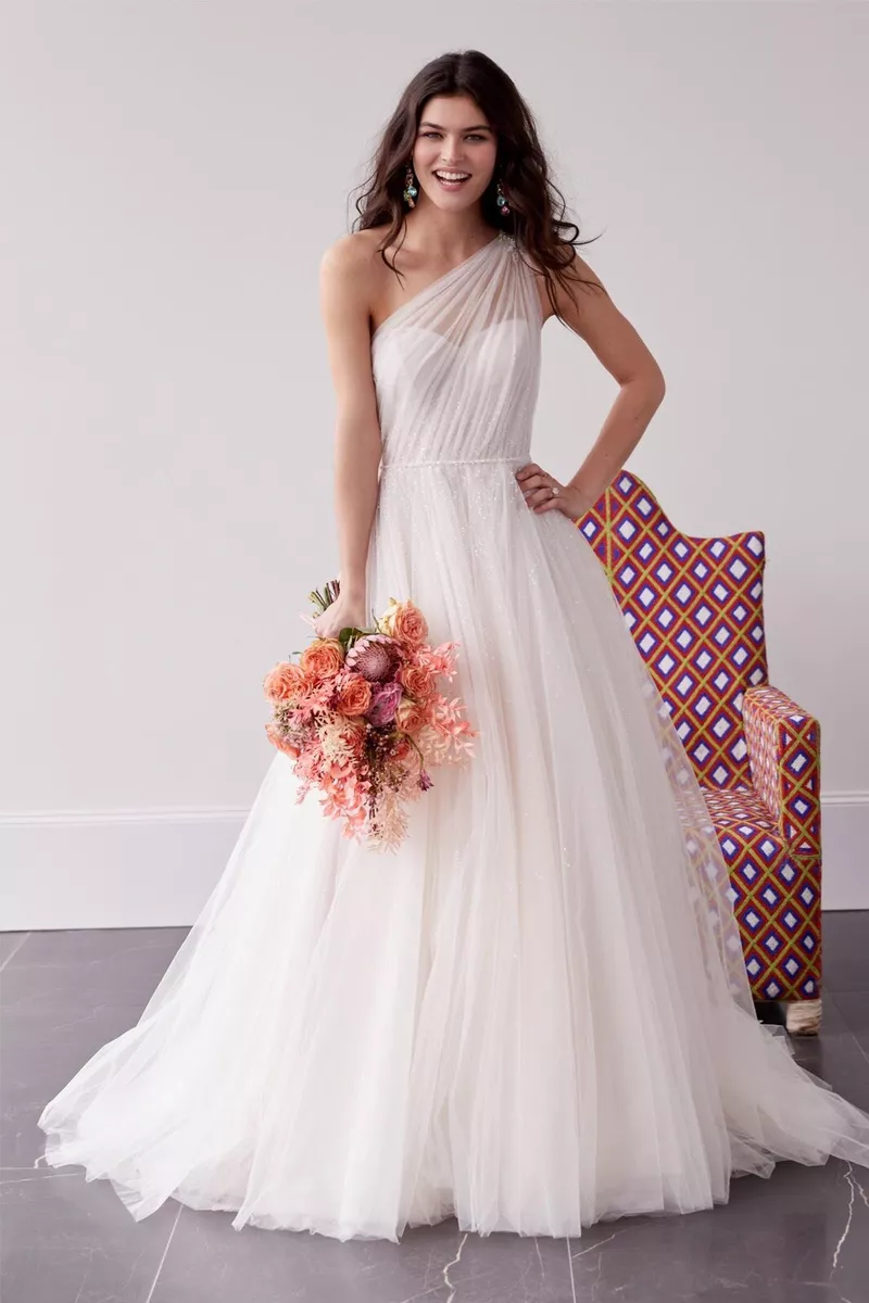 One strap wedding best sale dress