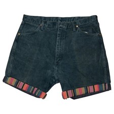 Vintage Wrangler Forest Green Jean Denim Jorts Shorts Made In USA Size 36x36