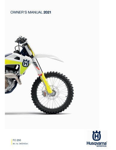 Husqvarna Owners Manual Book 2021 FC 250.