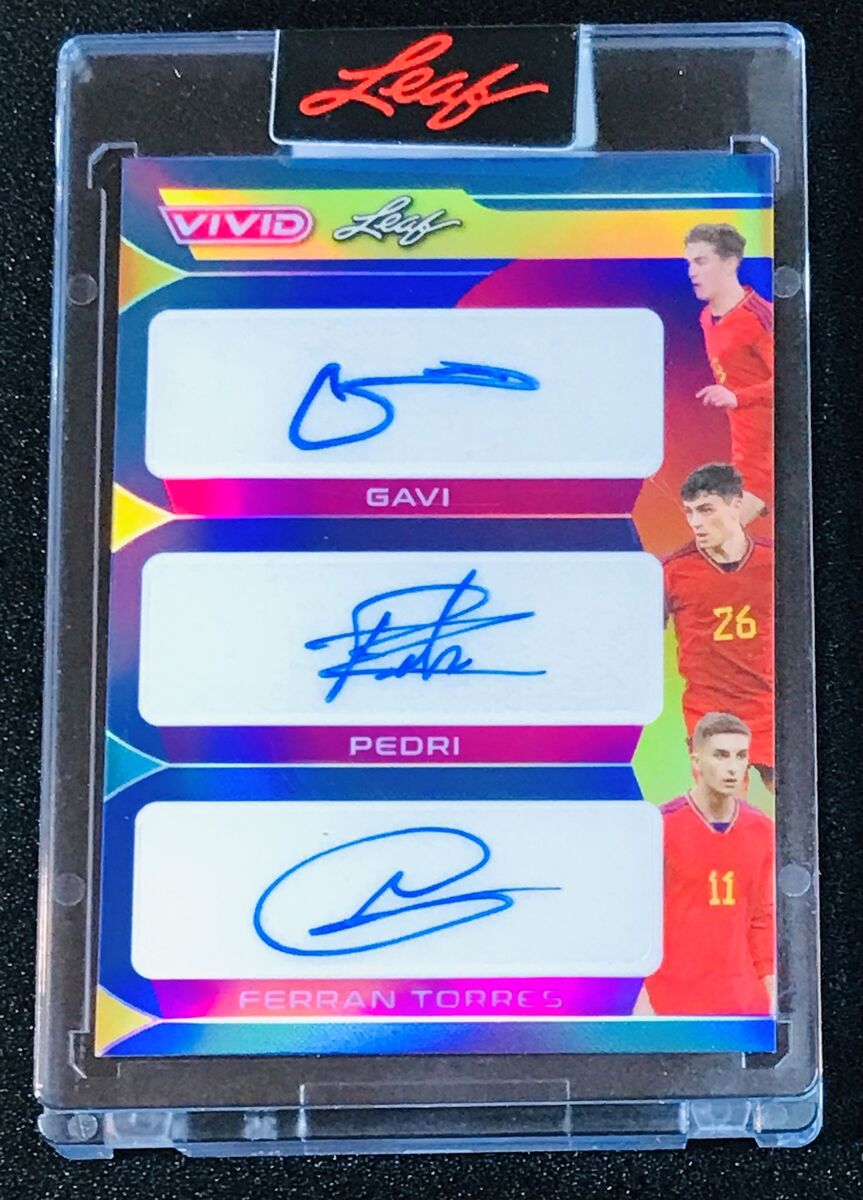 2022 Leaf Vivid Triple Auto Gavi Pedri Ferran Torres Spain 2 2022 Leaf Vivid Triple Auto Gavi Pedri Ferran Torres Spain 2