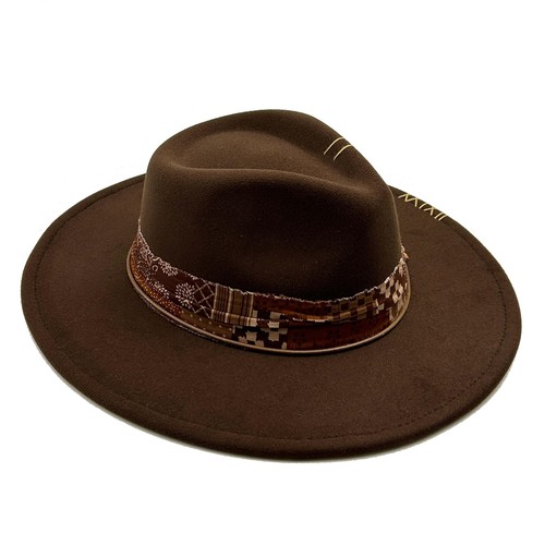 Classic Wide Brim Fedora Hat for Women Man Floppy Panama Hat Western Felt Out... - Picture 3 of 8