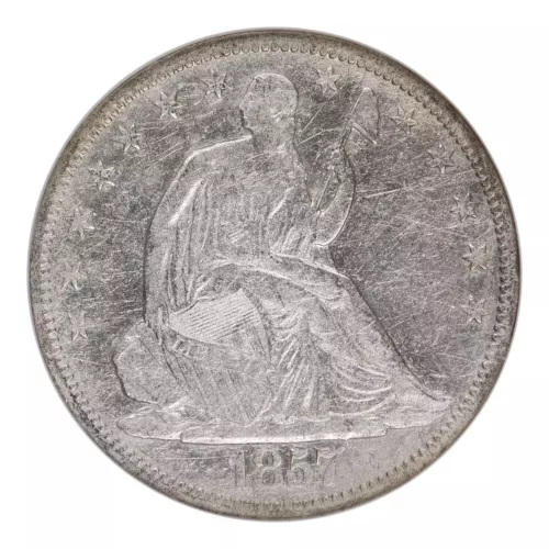 1857 Seated Liberty Half Dollar NGC VF Details SS REPUBLIC