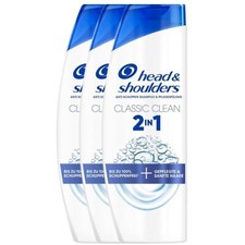 3 x Head & Shoulders Classic Clean 2-in-1 Anti-Dandruff Shampoo 250ml 17.72 per litre