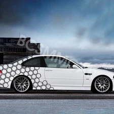 Hexagon Honeycomb Pattern Sticker Body Side Waist Line Vinyl Decal Decor For Car