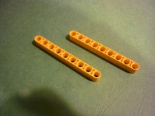 2 x LEGO Technic Yellow Beam 9 ref 40490 set 8109/8053/8069/8264/8043/8265/8258