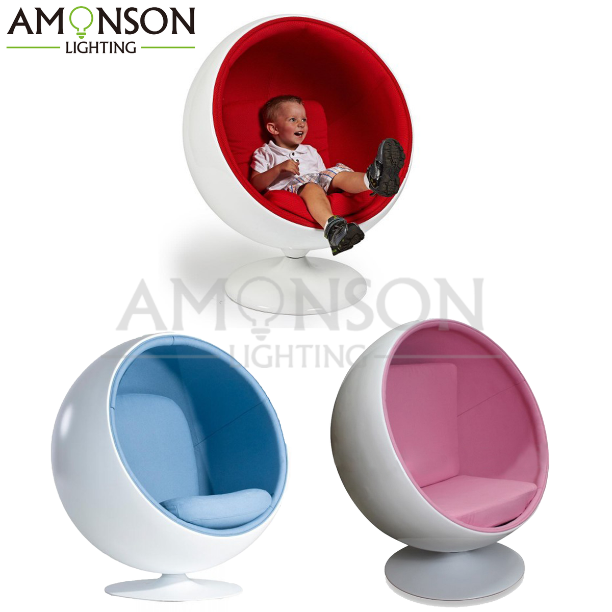 NEW Fun Eero Aarnio Kid Ball Chair Replica Pink/ Red/ Blue