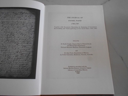 The Journal of Daniel Paine 1794-1797. Dr R J B Knight. Hardcover 1983. - Picture 4 of 6