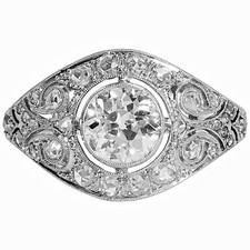 1Ct White Round Cut CZ Retro Style Engagement Wedding Ring 925 Sterling Silver