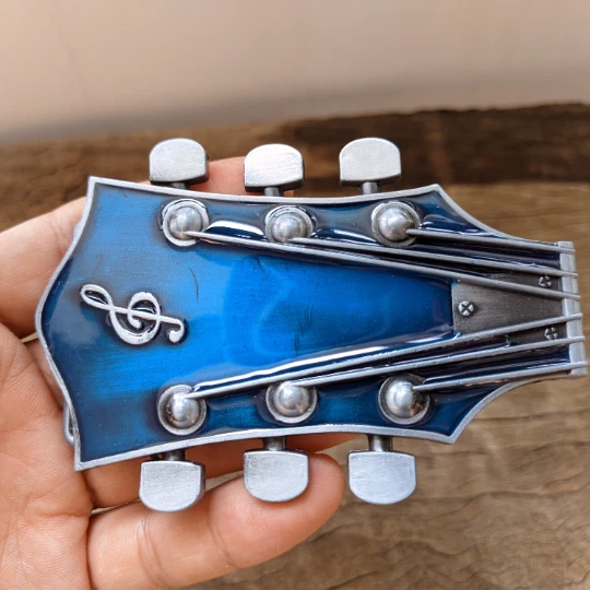 Синий гитарный головной ремень пряжка вестерн ковбои ремень пряжка мужской женский ремень пряжка - Изображение 3 из 4