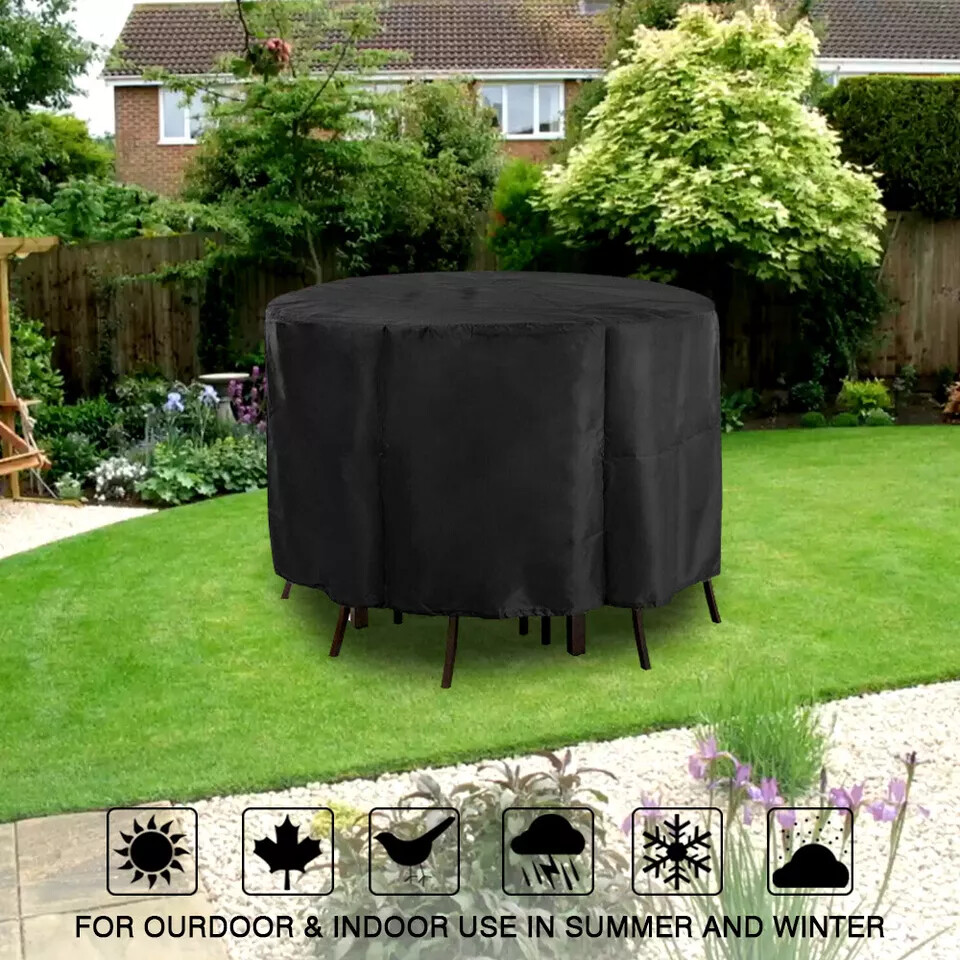 Round Furniture Cover Heavy Duty Waterproof Outdoor Garden Patio Table