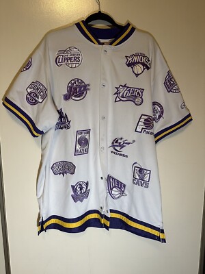 Vintage NBA teams embroidered warmup button up shirt Size 2XL