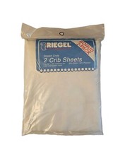 VTG Riegel Stretch End Fitted Crib Sheets White Toddler 28"x52" Set of 2 NOS NIP