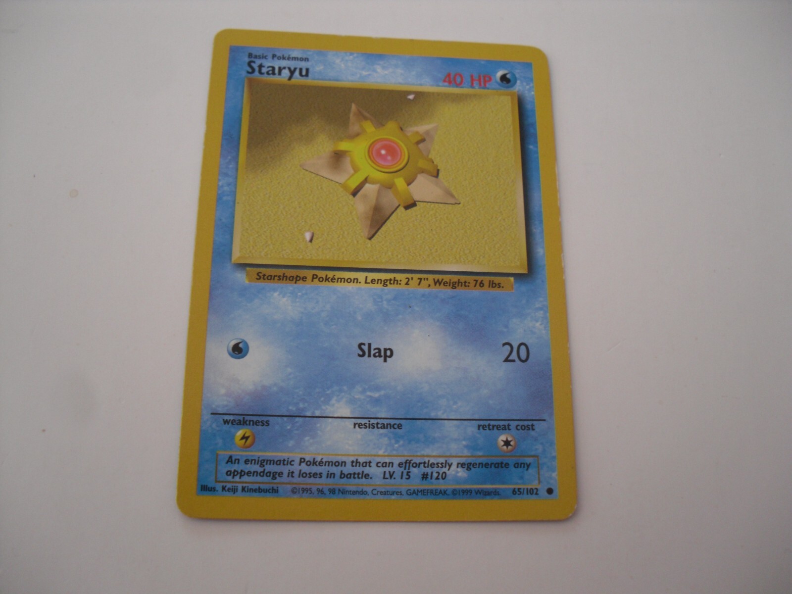 Pokémon Staryu Shadowless Base Common 65/102 WOTC 1999 NM