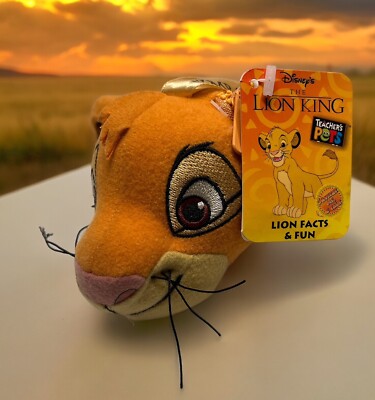 NWT Disney Lion King Fun Facts Simba Head Clip On Plush  Keychain Zipper Pull