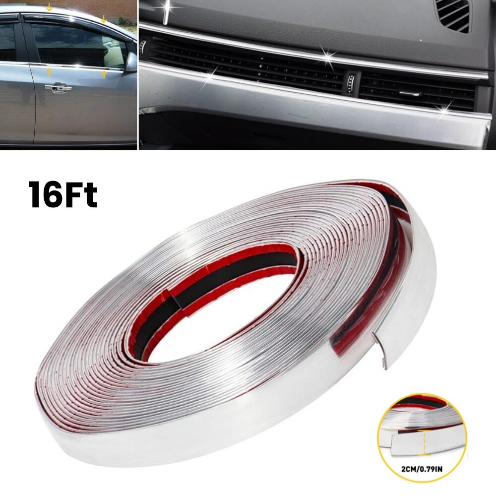US 3/4" Chrome Trim Molding Strip Decoration Car Body Door Side Protector 16.4ft