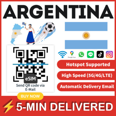 [eSIM] Argentina eSIM e-SIM card Travel Sim card Tarjeta eSIM Dato Data only  A