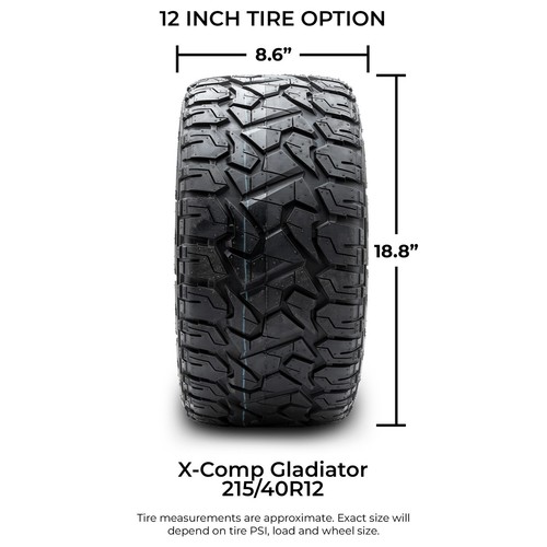 MODZ 12" Aftershock Black and Red Golf Cart Wheels & Tires (215-40-R12) Set of 4 - Picture 5 of 9