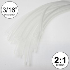 3/16" ID Clear Heat Shrink Tube 2:1 ratio wrap (6x9" = 4 ft) inch/feet/to 4.5mm
