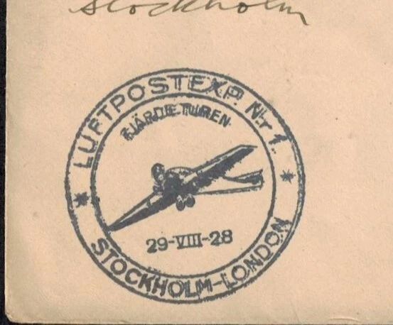 Великобритания специальный полет чехол с GB 2 1/2d, 3D и в Стокгольм и вернуться H/S - Изображение 2 из 4