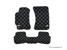 P2M FRONT & REAR Checkered Carpet Floor Mats for Subaru Impreza WRX GC8 92-99