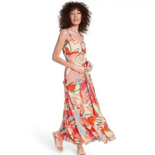 Alexis x Target Abstract Pattern Multi Color Tiered Ruffle Maxi Dress Size Large