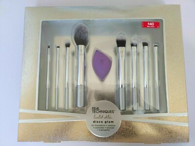 Real Techniques Disco Glam Limited Edition Makeup Brush Set (9 Piece) Sealed