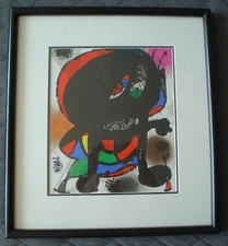 JOAN MIRO - Original  Lithograph From Miro Lithographs Volume 3 - Nice Frame 