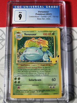 CGC 9 Venusaur Holo #15/102 2021 Pokemon Celebrations Card Graded